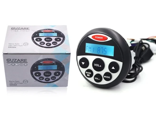 Guzare GR304 Su Geçirmez Bluetooth Marin Stereo Radyo - Resim 3