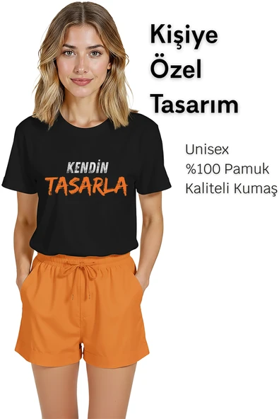 Kişiye Özel Baskı (Kendin Tasarla) Baskılı %100 Pamuk Rahat Kesim T-Shirt ürün görseli 1
