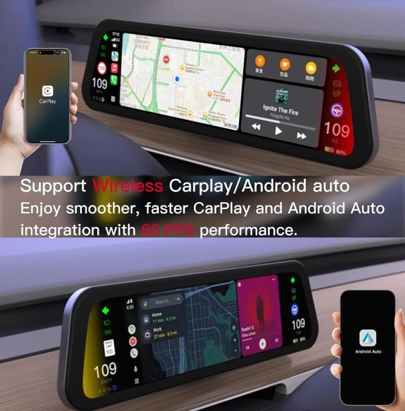 Tesla Model Y ve 3 Uyumlu Heads-Up Display Monitör 9,6'' - Resim 5