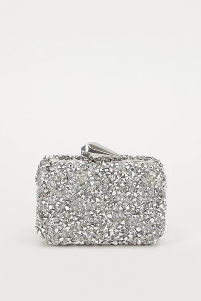 ​​​Kare Taşlı Abiye El Çantası 930190 - Resim 4