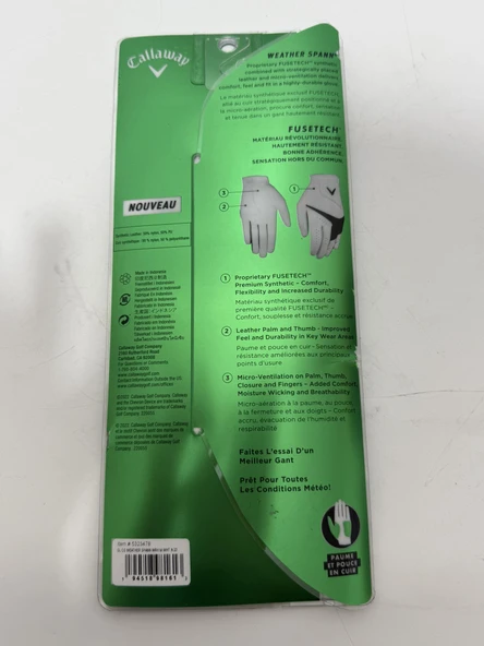 Callaway Weather Spaan Kadın Sağ Golf Eldiveni M Beden - Resim 7