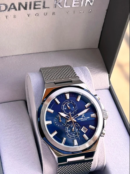 Daniel Klein Erkek Kol Saati 30 Metre Suya Dayanıklı Çelik Kordon + Bileklik Hediyeli  VS.BLKT.0682 - Resim 4