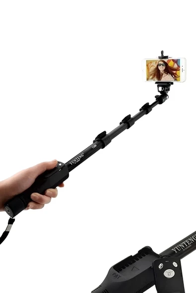 Vos Versa Bluetooth  Kumandalı  Profesyonel Monopod  Selfie Çubuğu Yunteng-1288 - Resim 2