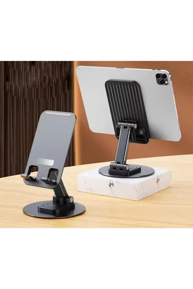 Vos Versa Metal 360° Dönebilen Katlanır Telefon Ve Tablet Standı VVE1039 - Resim 3