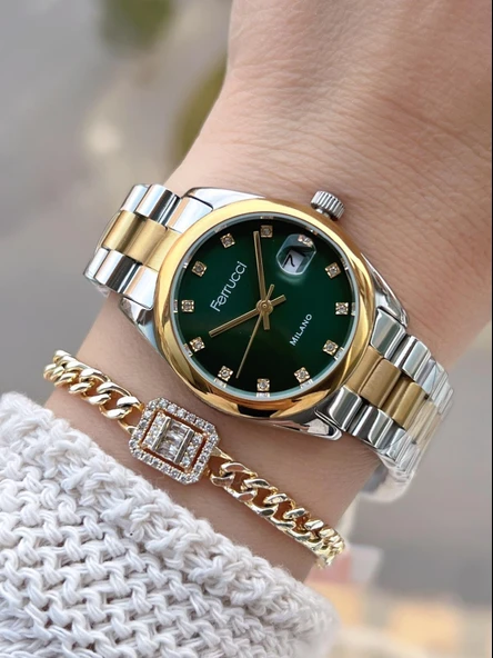 Ferrucci Vintage Seri 2 Yıl Garantili Yeni Sezon 3 Atm Suya Dayanıklı Kadın Kol Saati FC.F03609.3 ürün görseli