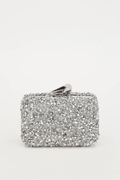 ​​​Kare Taşlı Abiye El Çantası 930190 - Resim 3