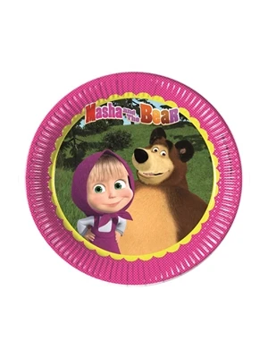 Nedi 23 Cm Karton Tabak Lisanslı 8 Li Masha ve Ayısı 86511t ürün görseli 1