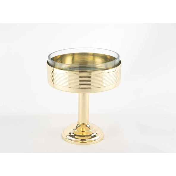 Mikasa Moor Gold Cam Ayaklı Meyve Kasesi 21x26cm ürün görseli