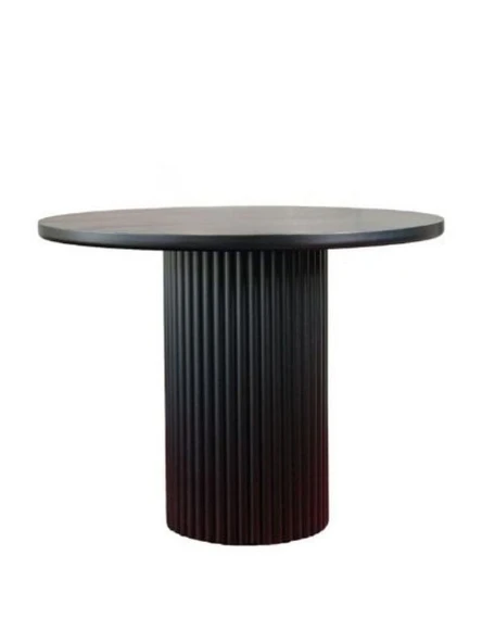 Arya Yuvarlak Siyah Ahşap Bohem Masa 110x110 ürün görseli 1