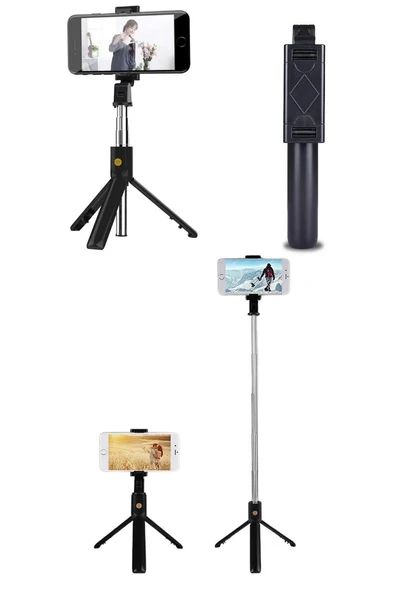 Vos Versa Q07 Bluetooth Kumandalı Selfie Çubuğu Tripod VVE1106 - Resim 2
