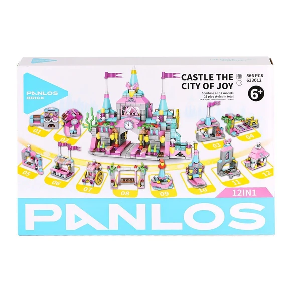 P633012 Panlos Tuğla Şehri 556 Parça Blok Seti -Vagon life ürün görseli