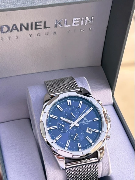 Daniel Klein Erkek Kol Saati 30 Metre Suya Dayanıklı Çelik Kordon + Bileklik Hediyeli  VS.BLKT.0687 - Resim 4