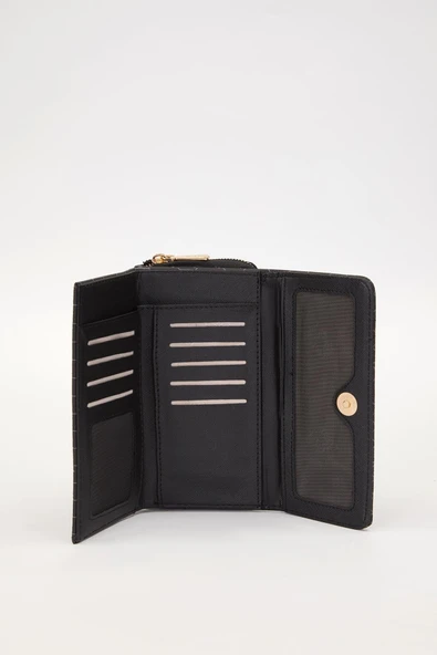 Siyah Fermuar Detay Kadın Cüzdan 910038 - Resim 2