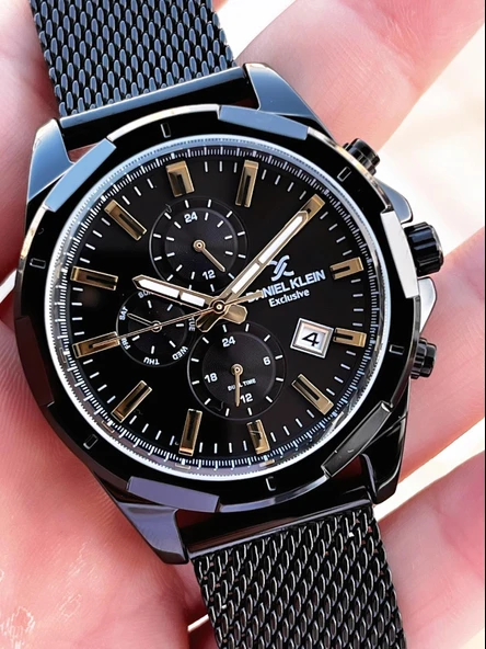 Daniel Klein Erkek Kol Saati 30 Metre Suya Dayanıklı Çelik Kordon + Bileklik Hediyeli  VS.BLKT.0686 - Resim 4
