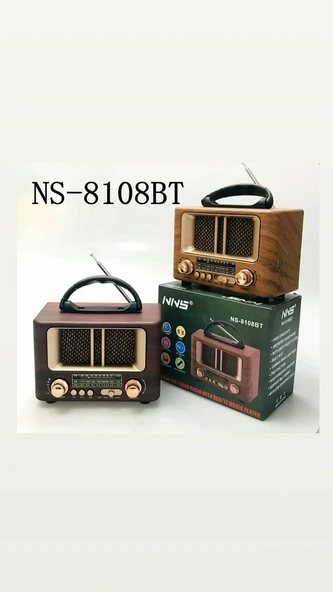 Nns Ns-8108 Bt Taşınabilir Nostaljik Radyo Bluetooth Hoparlör Mp3 Çalar ürün görseli