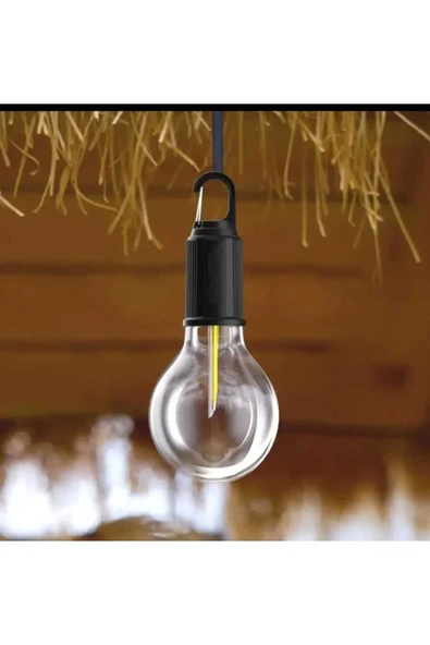 Taşınabilir Şarjlı Led Ampül Outdoor Kamp Bahçe Lambası 10w Askılı Kırılmaz Led Işık - Resim 2