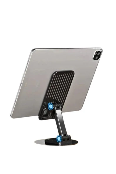 Vos Versa Telefon ile Tablet Standı Masaüstü Kaymaz Metal Kasalı 360 Derece Dönebilir ve Katlanabilir VK1013 - Resim 4