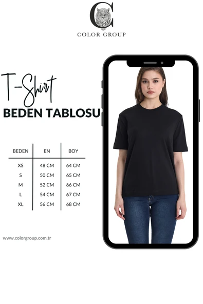 Kişiye Özel Baskı (Kendin Tasarla) Baskılı %100 Pamuk Bisiklet Yaka Relax Kesim T-Shirt - Resim 2