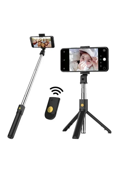Vos Versa Q07 Bluetooth Kumandalı Selfie Çubuğu Tripod VVE1106 - Resim 3
