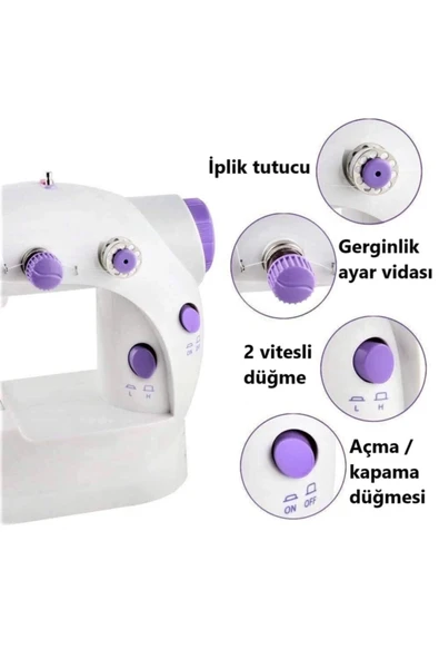 Mini Ev Dikiş Makinesi Pedallı Sewıng Machine - Resim 5