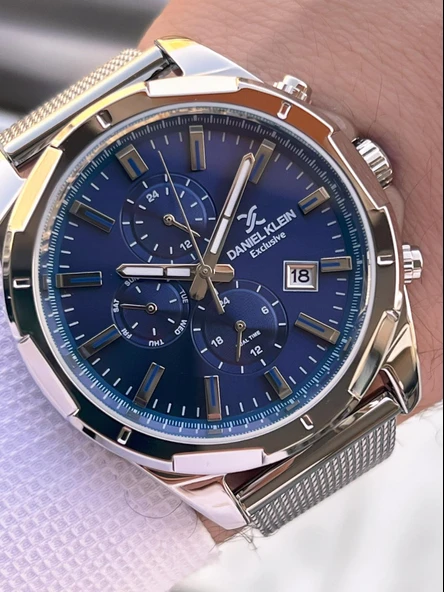 Daniel Klein Erkek Kol Saati 30 Metre Suya Dayanıklı Çelik Kordon + Bileklik Hediyeli  VS.BLKT.0687 - Resim 2