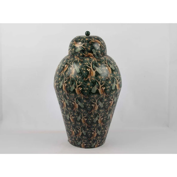 Mikasa Moor Yeşil Kaplanlı Kapaklı Küp 35x60cm ürün görseli