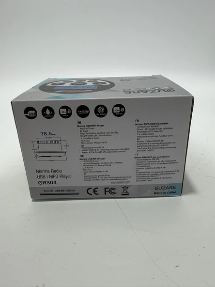 Guzare GR304 Su Geçirmez Bluetooth Marin Stereo Radyo - Resim 9