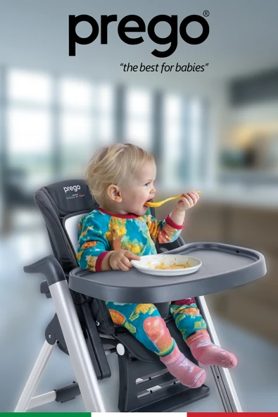 Prego Cappi Yükseklik Kademeli Sırt Kısmı Yatabilir Mama Sandalyesi - Resim 8