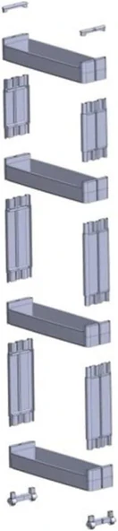 Slim Organizer 4 Katlı Plastik Banyo / Mutfak Düzenleyici Raf – Antrasit (49,5 × 14 × 101 cm) - Resim 5