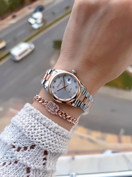 Ferrucci Vintage Seri 2 Yıl Garantili Yeni Sezon 3 Atm Suya Dayanıklı Kadın Kol Saati FC.F03609.5 - Resim 2