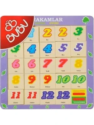 Bubu 30x30 Ahşap Puzzle Hafıza Oyunu Sayılar Bubu-ap0061 ürün görseli 1