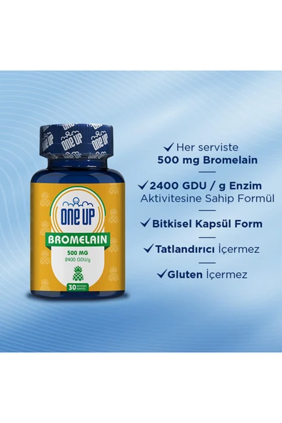 ONE UP BROMELAİN 30 KAPSÜL - Resim 2