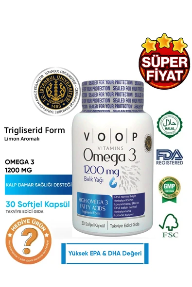 VOOP OMEGA 3 BALIK YAĞI 1200 MG 30 KAPSÜL ürün görseli 1