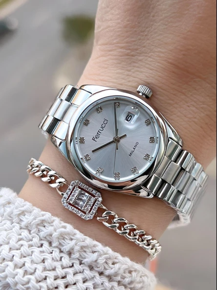 Ferrucci Vintage Seri 2 Yıl Garantili Yeni Sezon 3 Atm Suya Dayanıklı Kadın Kol Saati FC.F03609.1 ürün görseli