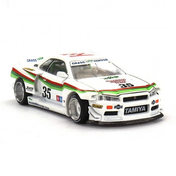 Mini GT 1/64 Nissan Skyline GT-R (R34) TAMIYA x KAIDO HOUSE ''The GRASSHOPPER'' V1 - Resim 2