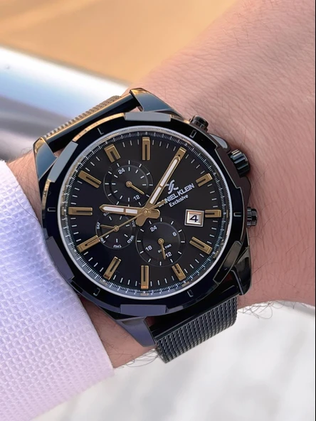 Daniel Klein Erkek Kol Saati 30 Metre Suya Dayanıklı Çelik Kordon + Bileklik Hediyeli  VS.BLKT.0686 - Resim 3