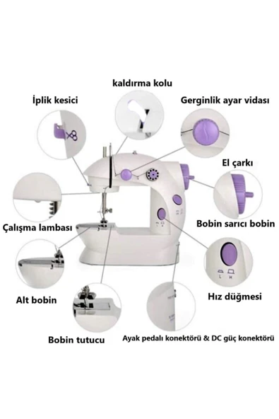 Mini Ev Dikiş Makinesi Pedallı Sewıng Machine - Resim 4