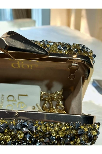 ​​​Kare Taşlı Abiye El Çantası 930190 - Resim 10