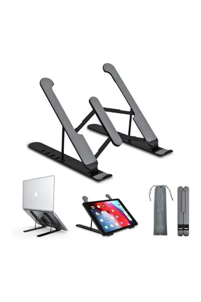 Vos Versa Katlanabilir  Kademe Ayarlı Kaymaz  Taban Laptop  Notebook Standı VK1012 - Resim 2