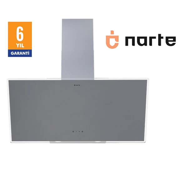 NARTE-H20190S 90CM GRİ CAM EĞİMLİ DAVLUMBAZ - 6 YIL GARANTİLİ ürün görseli