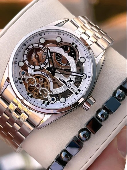 Daniel Klein Otomatik Erkek Kol Saati 30 Metre Suya Dayanıklı Çelik Kordon + Bileklik Hediyeli  VS.BLKT.0696 ürün görseli