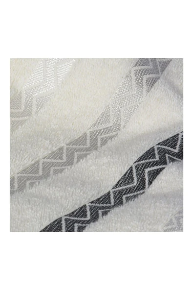 Vos Versa Bursa Varak Serisi 50x90cm %100 Pamuk Yüz Havlusu Beyaz VVHM0017 - Resim 3