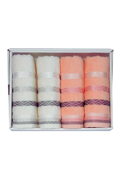 Vos Versa Bursa Varak Serisi 50x90cm %100 Pamuk 4lü Yüz Havlusu Karşık VVHM0029 ürün görseli 1