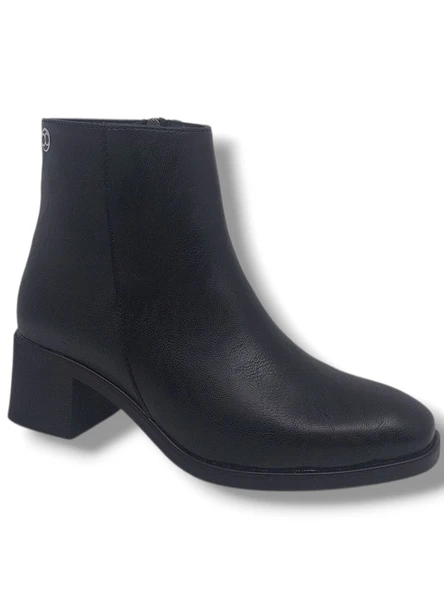 Zerhan 1101 Kadın Siyah Fermuarlı Kalın Topuklu Klasik Bot - Resim 2