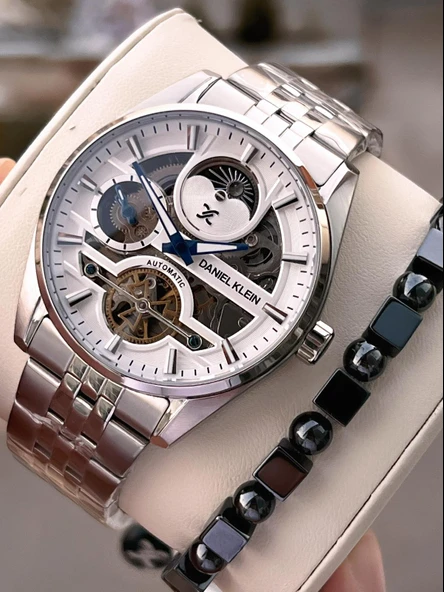 Daniel Klein Otomatik Erkek Kol Saati 30 Metre Suya Dayanıklı Çelik Kordon + Bileklik Hediyeli  VS.BLKT.0692 ürün görseli