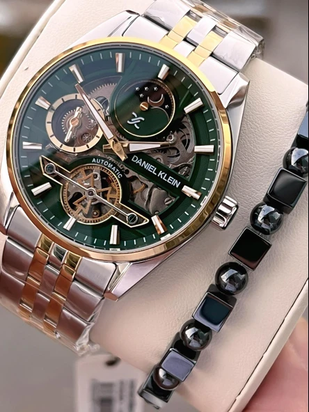 Daniel Klein Otomatik Erkek Kol Saati 30 Metre Suya Dayanıklı Çelik Kordon + Bileklik Hediyeli  VS.BLKT.0694 ürün görseli