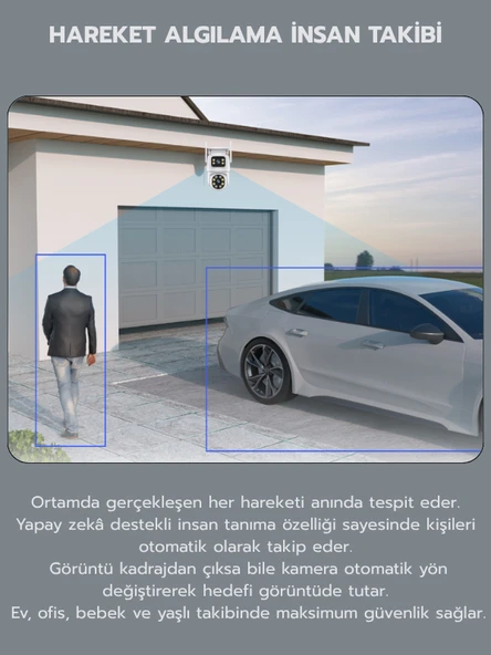 O-KM VISION 6 Kameralı WİFİ Güvenlik Kamerası Seti 19'' Monitör NVR Kayıt Cihazı (256GB SSD Dahil) - Resim 3