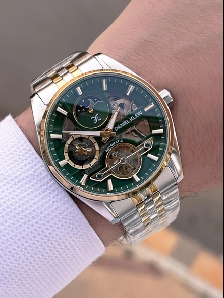 Daniel Klein Otomatik Erkek Kol Saati 30 Metre Suya Dayanıklı Çelik Kordon + Bileklik Hediyeli  VS.BLKT.0694 - Resim 4