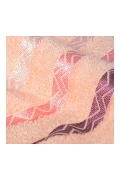 Vos Versa Bursa Varak Serisi 50x90cm %100 Pamuk 4lü Yüz Havlusu Somon VVHM0027 - Resim 3