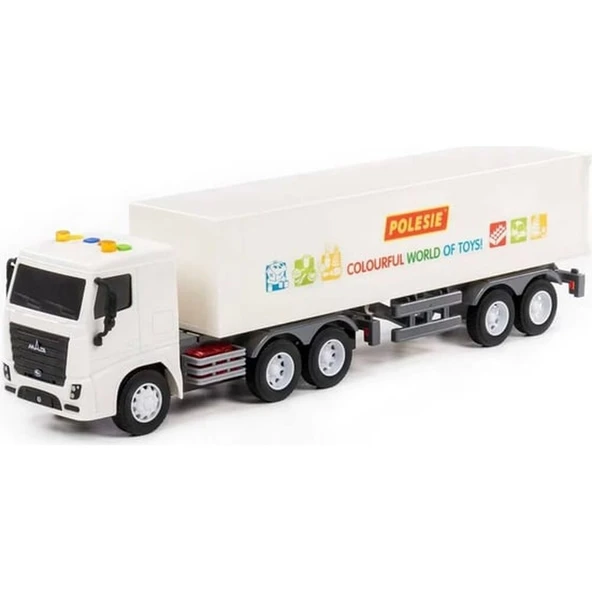Polesie City-2 Sürtmeli Tır Işıklı ve Sesli Beyaz Kabin Kutuda 96401 - Resim 3